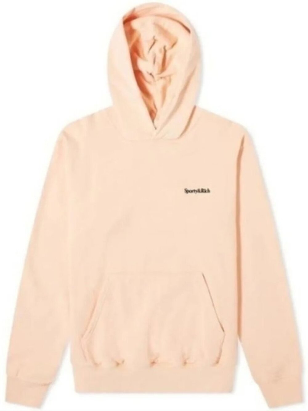 Sporty & Rich Peach Embroidered Pullover Hoodie Sweatshirt $195 Unisex Small